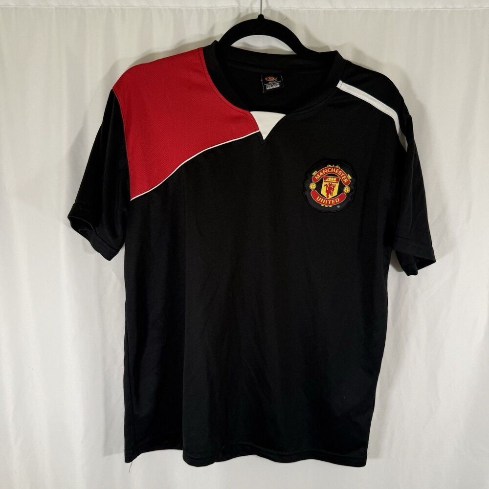 Manchester United Shirt Men's Small Black Red Short Sleeve Crew Neck